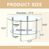 Coffee Table Two Tier Glass Top Polished Metal Legs Silver - Furniture Home Direct