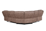 Sectional Sofa Manual Reclining USB Port Chocolate - Furniture Home Direct