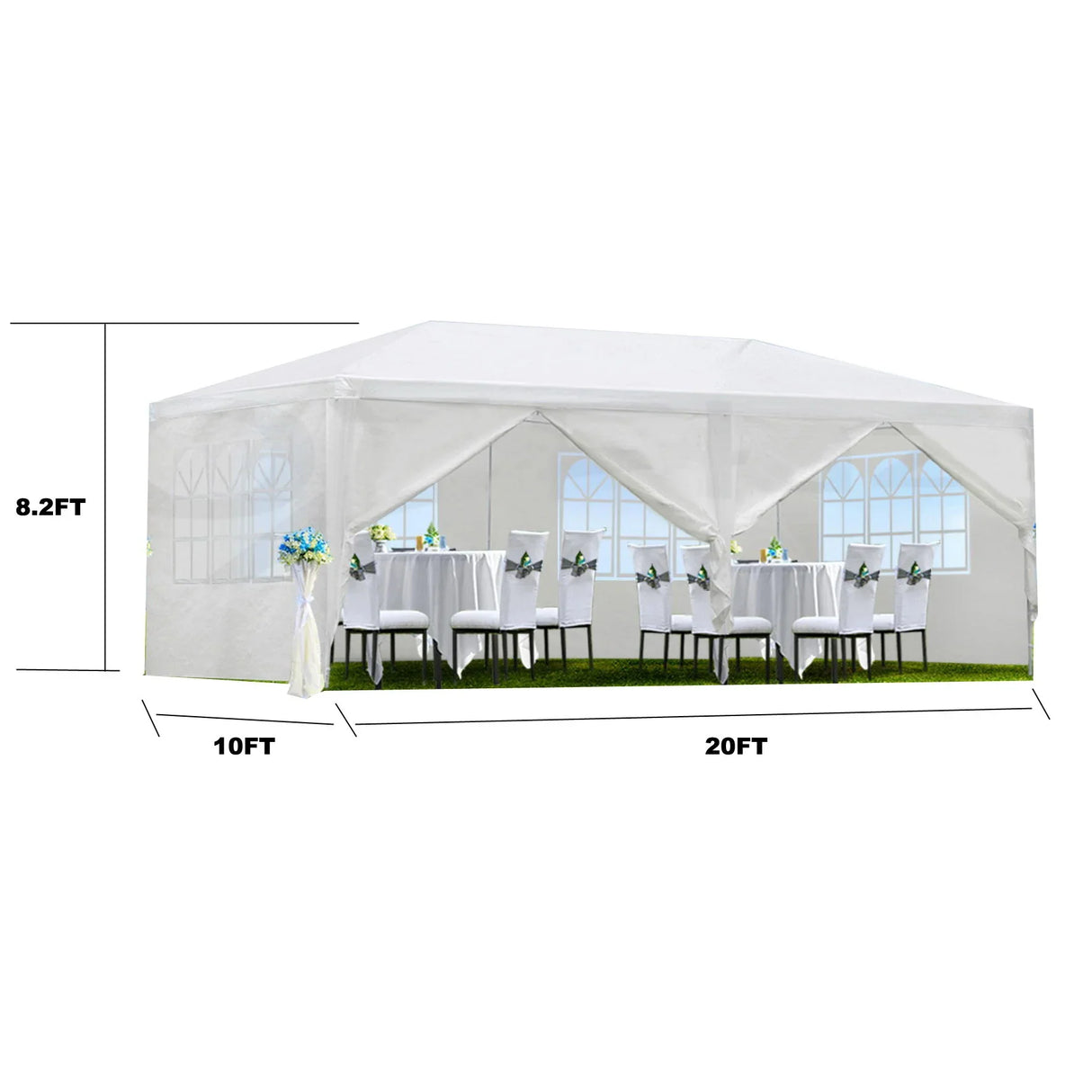 10X20' Outdoor Garden Gazebo Wedding Party Tent Canopy Marquee With Removable Sidewalls - Furniture Home Direct
