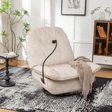 Modern Swivel Gliding Recliner Chair With Rocking Function And Phone Holder, Large Comfortable - Furniture Home Direct