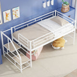 Loft Bed With Storage Stairs And Metal Frame - Furniture Home Direct