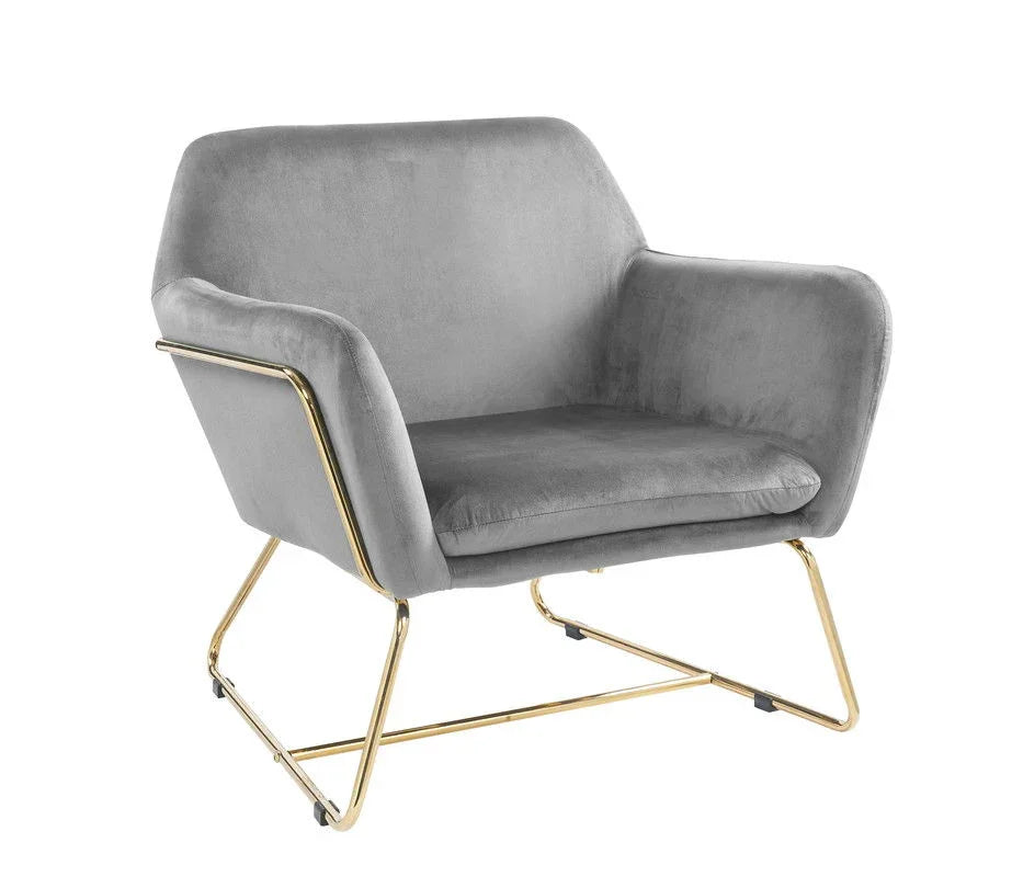 Keira - Velvet Accent Chair With Metal Base - Furniture Home Direct