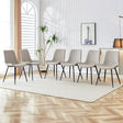 Dining Chairs Faux Leather Set Of 6 Modern Light Gray - Furniture Home Direct