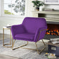 Keira - Velvet Accent Chair With Metal Base - Furniture Home Direct