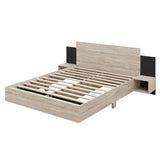 Floating Platform Bed, With LED Lights, Bedside Nightstand - Furniture Home Direct
