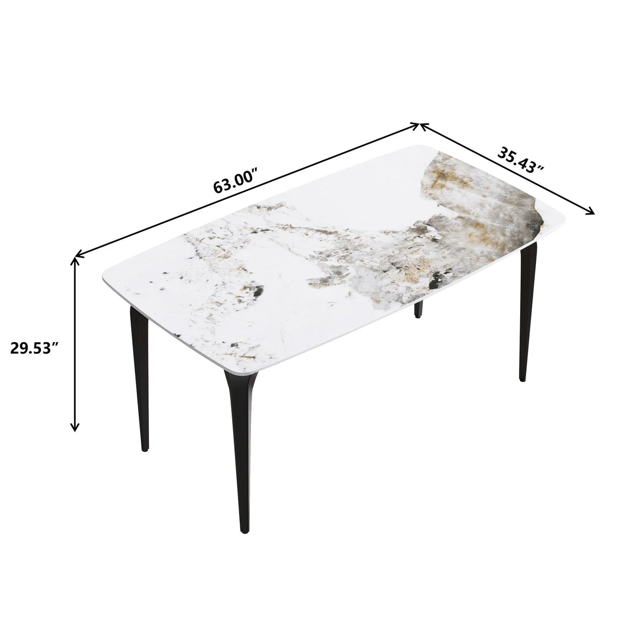 Modern Artificial Stone Pandora Curved Leg Dining Table 6 People - Antique White - Furniture Home Direct