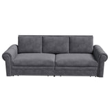 3 In 1 Convertible Sleeper Sofa With Nailhead Trim & Rolled Arm