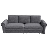 3 In 1 Convertible Sleeper Sofa With Nailhead Trim & Rolled Arm - Furniture Home Direct