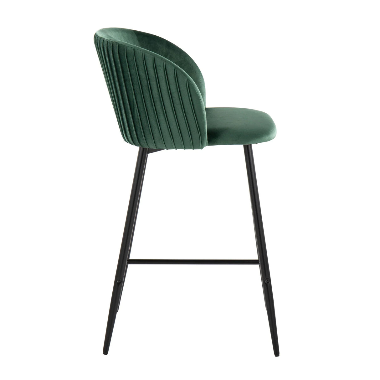 Fran - Pleated Waves Contemporary, Fixed Height Counter Stool (Set of 2) - Furniture Home Direct