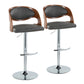 Pino - Mid Century Modern Adjustable Barstool & Swivel With Rounded T Footrest (Set of 2) - Furniture Home Direct