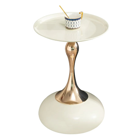 Modern Round Side Table For Small Spaces With Carbon Steel Construction - Furniture Home Direct