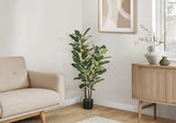 47" Tall, Artificial Plant, Oak Tree, Indoor, Faux, Fake, Floor, Greenery, Potted, Real Touch, Decorative - Green / Black - Furniture Home Direct