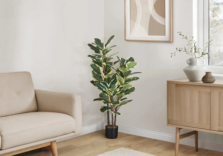 47" Tall, Artificial Plant, Oak Tree, Indoor, Faux, Fake, Floor, Greenery, Potted, Real Touch, Decorative - Green / Black - Furniture Home Direct