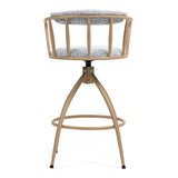 Counter Height Stool Swivel Set Of 2 Open Back Beige - Furniture Home Direct