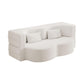 Modern Floor Sofa, With 2 Pillows, Convertible Teddy Fabric Foam Filled Bed - Furniture Home Direct