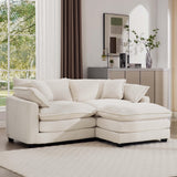 Modern Oversized Modular Cushion Sofa With Ottoman, Low Back, Deep Seating Sofa Set - Furniture Home Direct