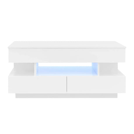 Multi Functional Lift Top Coffee Table With 2 Drawers - Furniture Home Direct