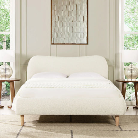 Roman - Curved Headboard Upholstered Platform Bed - Furniture Home Direct