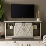 Farmhouse Sliding X Barn Door TV Stand - Furniture Home Direct