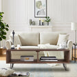 Reclaimed Wood Coffee Table With Open Storage For Living Room - Black / Natural - Furniture Home Direct