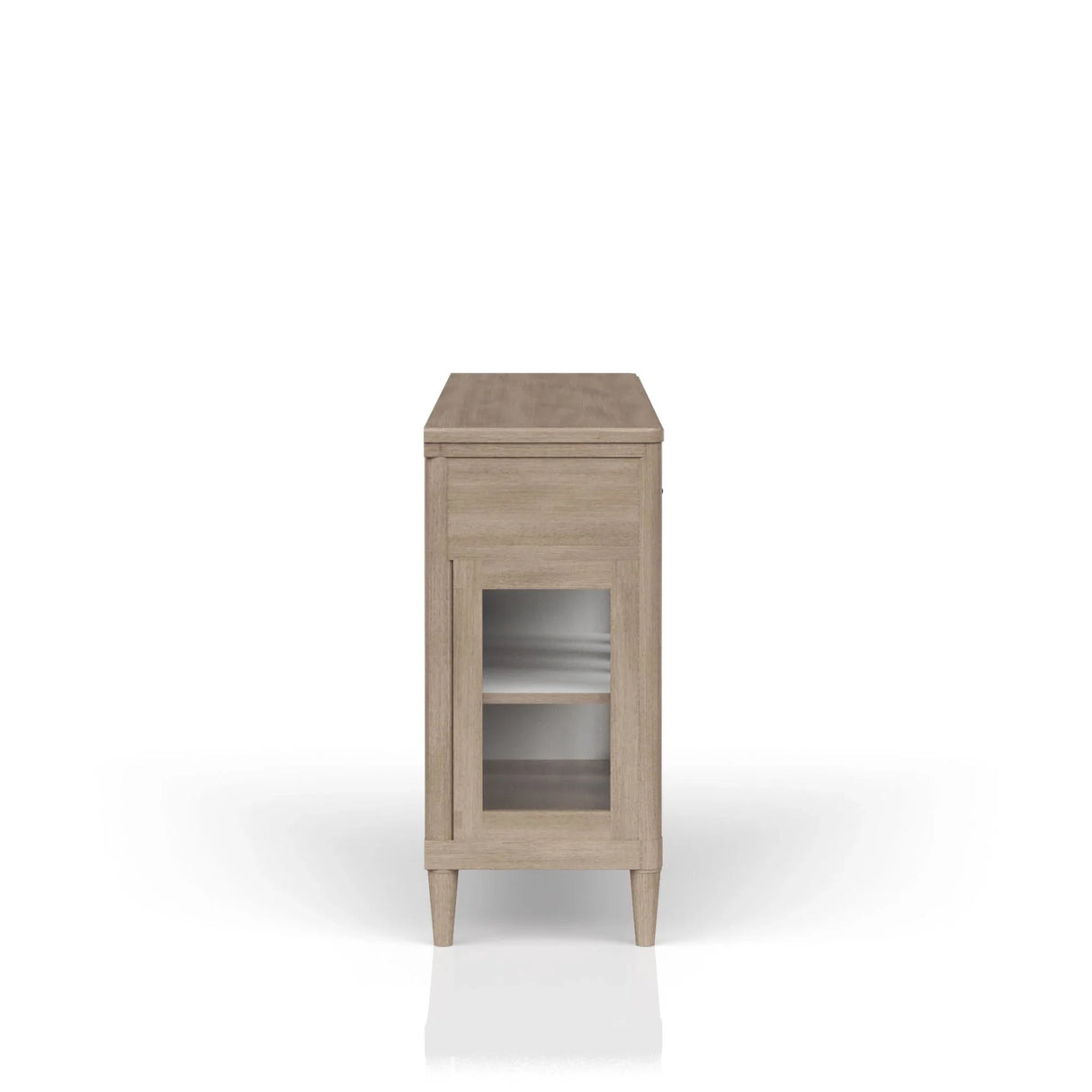 Power Ready - Buffet With Glass Cabinet Doors - Sand - Furniture Home Direct
