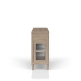 Power Ready - Buffet With Glass Cabinet Doors - Sand - Furniture Home Direct