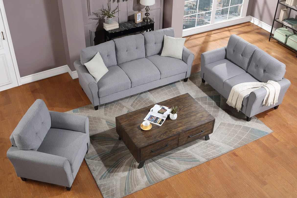 3 Piece Living Room Set Including Sofa, love Seat and Chair - Furniture Home Direct