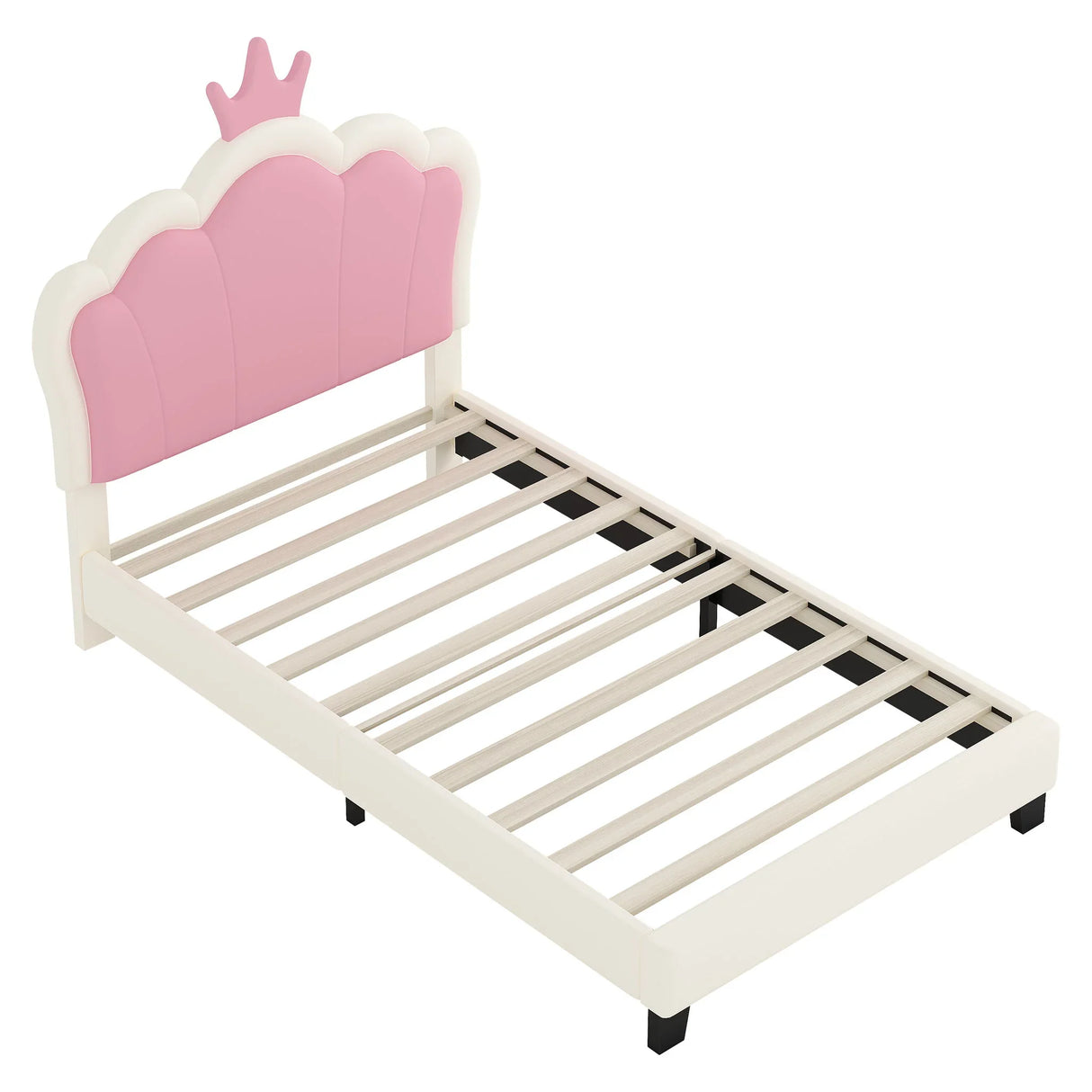 Upholstered Princess Platform Bed With Crown Headboard - Furniture Home Direct