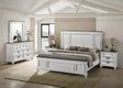 King Panel Bed With Dresser And Nightstands Antique White - Furniture Home Direct