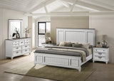 King Panel Bed With Dresser And Nightstands Antique White - Furniture Home Direct
