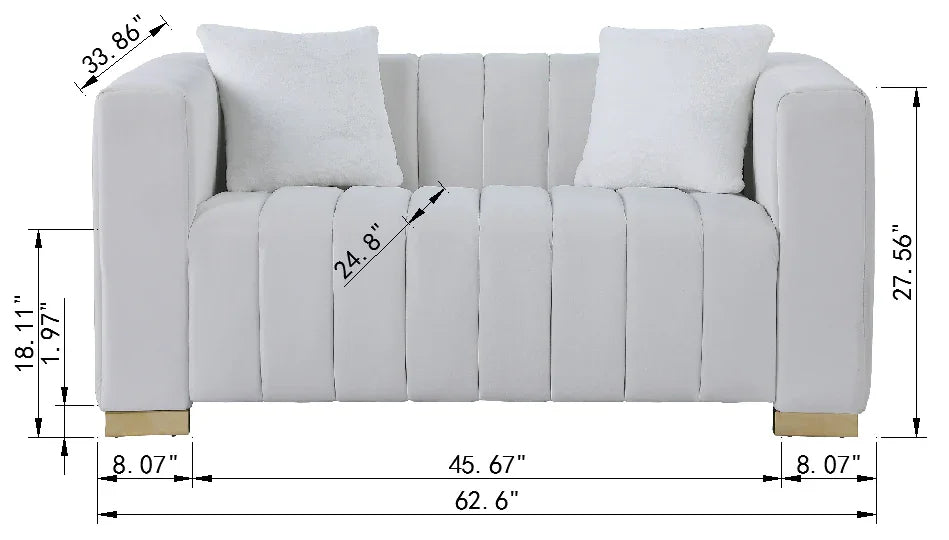 Modern Loveseat - White - Furniture Home Direct