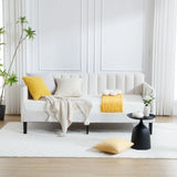 Elena - Boucle Upholstered Daybed, Ribbed Tufted Backrest - Furniture Home Direct