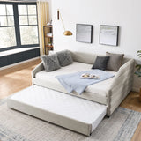 Elegant Daybed With Trundle Upholstered Tufted Sofa Bed - Furniture Home Direct