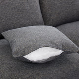 Sectional Sofa, Modular With USB Ports And Ottoman, Grey - Furniture Home Direct