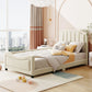 Upholstered Daybed With Classic Stripe Shaped Headboard - Furniture Home Direct