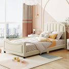 Upholstered Daybed With Classic Stripe Shaped Headboard - Furniture Home Direct