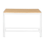 Roman - Industrial Office Desk - White / Natural - Furniture Home Direct