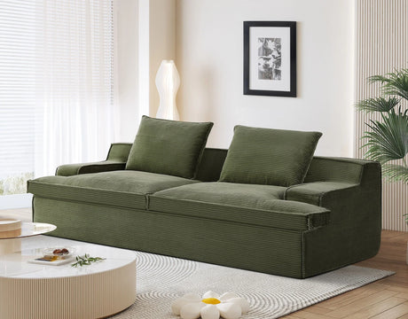 Nimbus - Oversized Full Foam 4 Seater Couch For Living Room Upholstered In Soft Corduroy, Wide Armrests - Furniture Home Direct