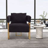 Modern Decorative Chair Teddy Fleece Upholstered And Metal Foot - Furniture Home Direct